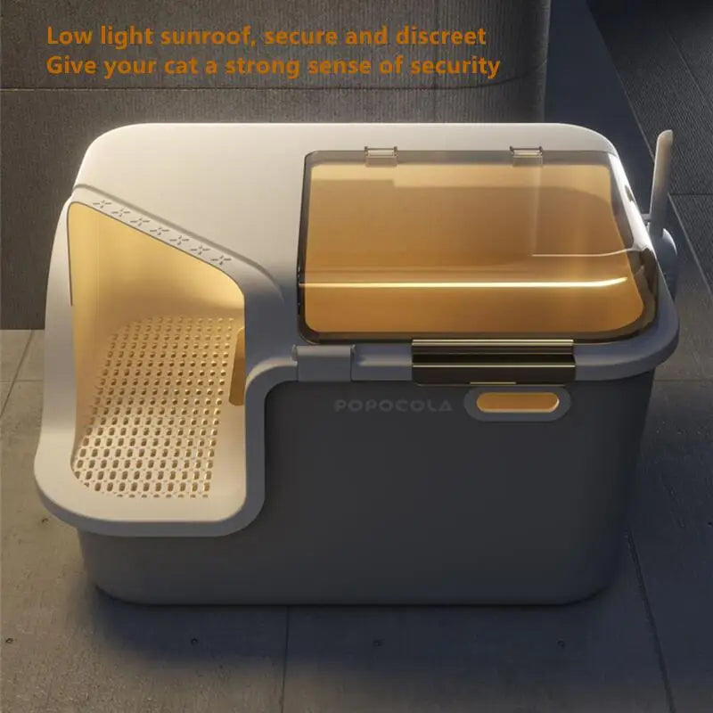 Maison De Toilette XL Pour Chat Avec Couloir Bac À Litière Ferme Anti Éclaboussures Odeurs Ouverture Supérieure by LSDLBoutique