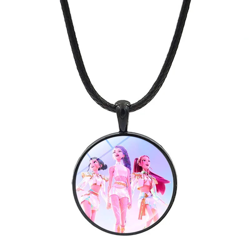 Silberne Metallkette mit Dämonenherz, Anime- und K-Pop-Idole