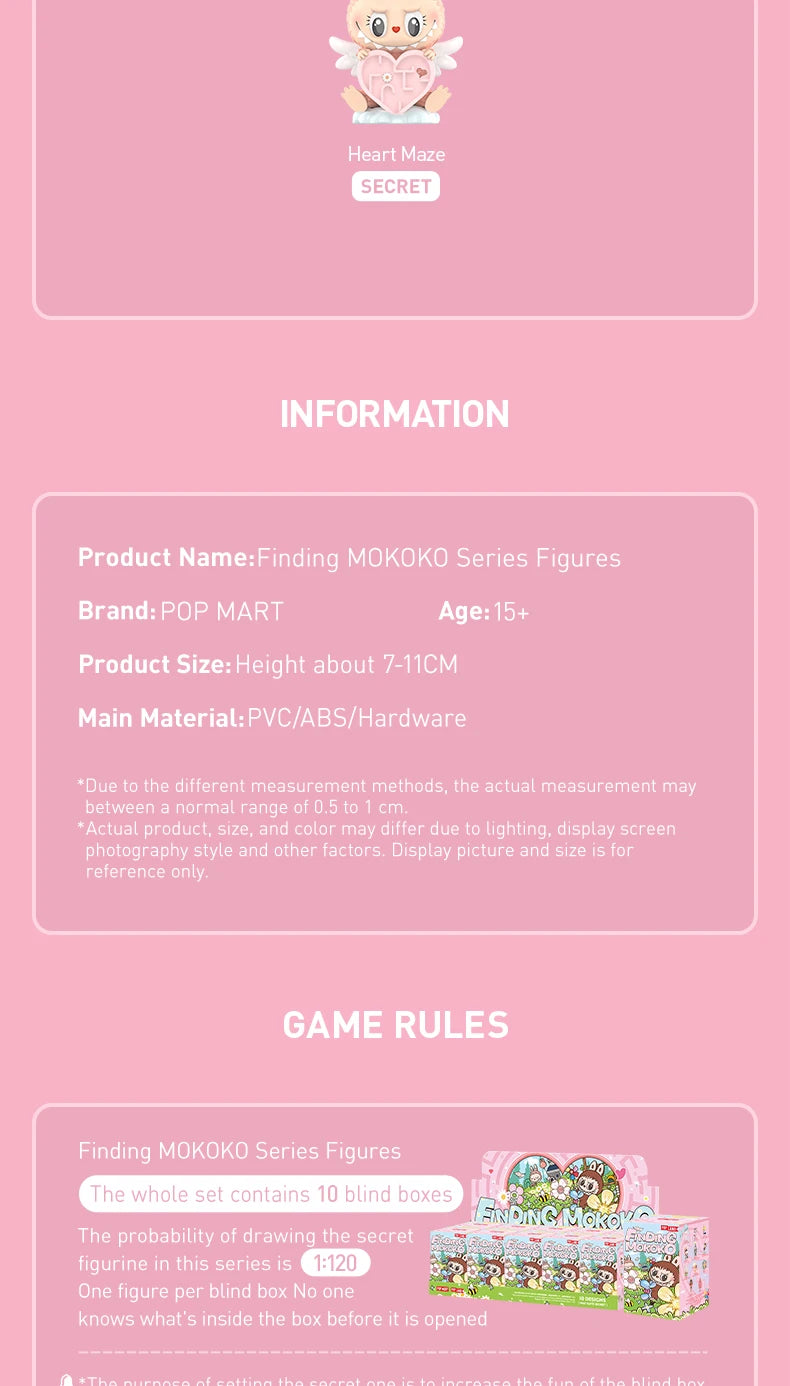 POP MART Mokoko Figur PV Blind Box Kawaii Kollektion