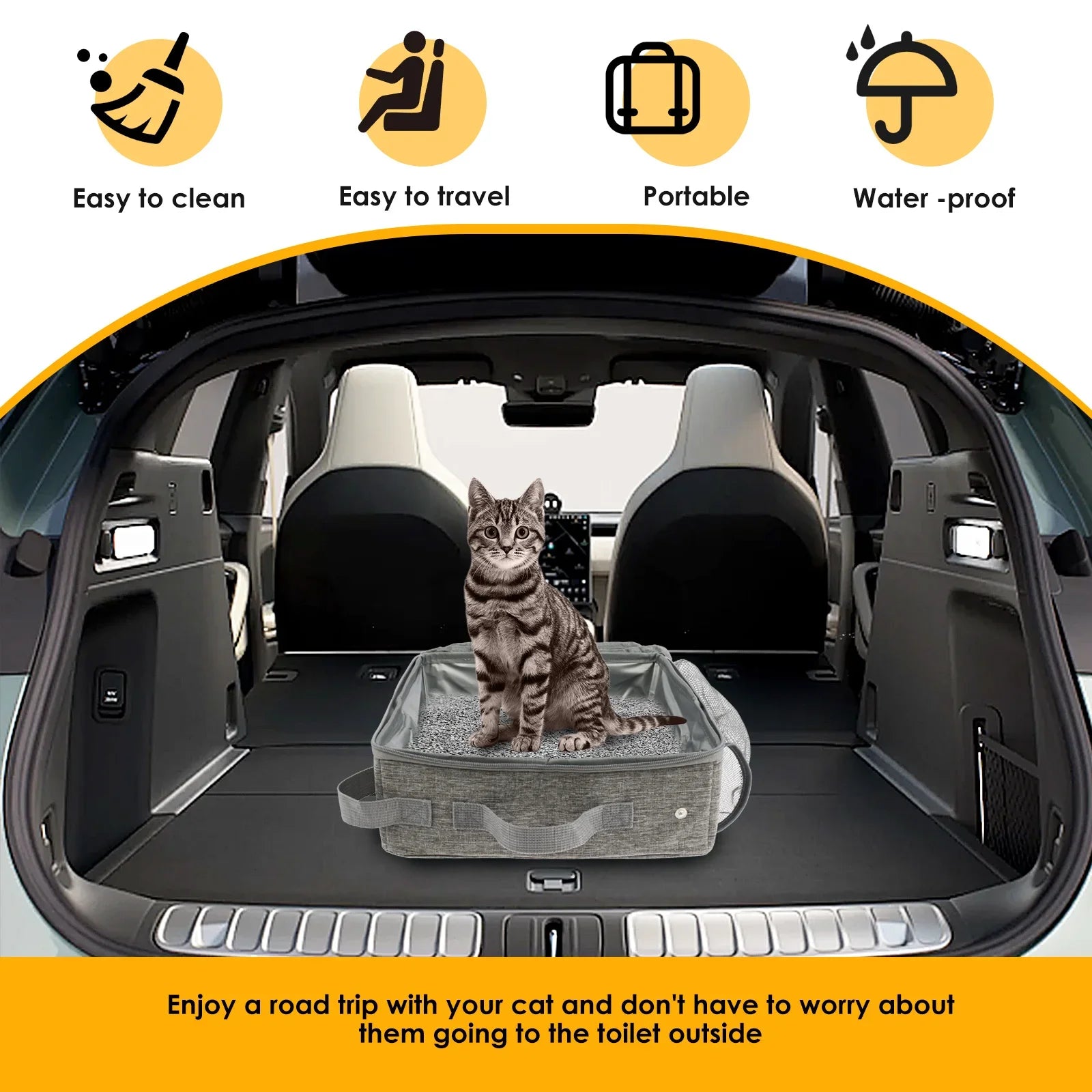 Bac À Litière Pliable Pour Chat Avec Pelle Incluse Étanche Transport Facile Et Pratique by LSDLBoutique