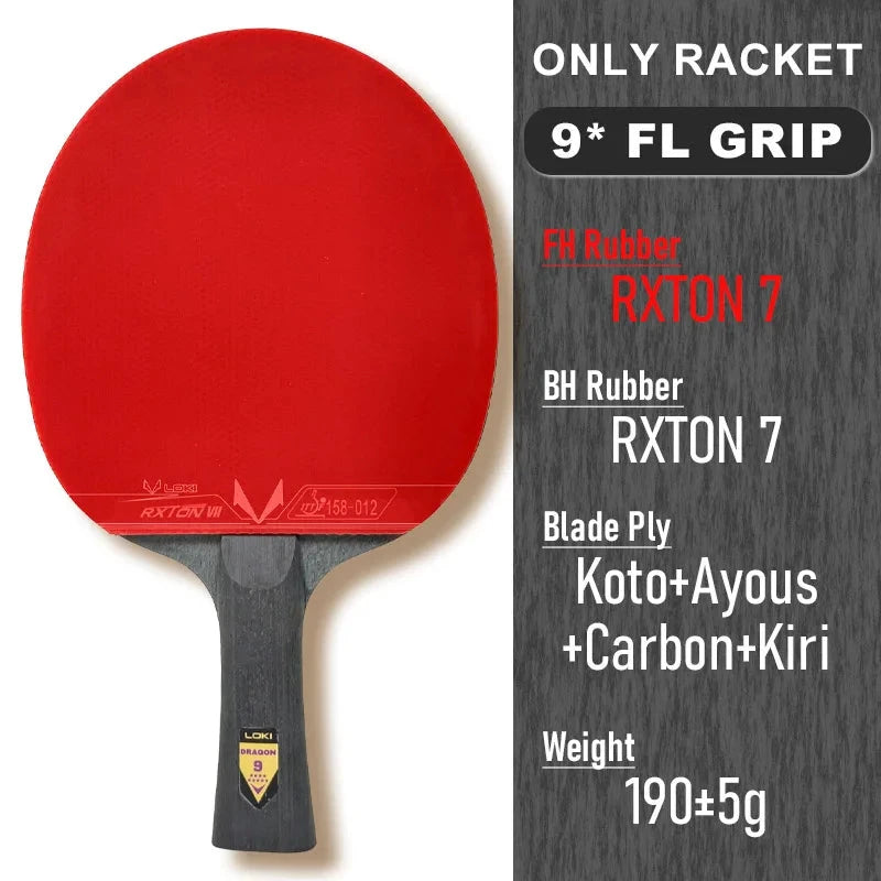 Loki Dragon Tischtennisschläger, 7-lagiges Carbonholz