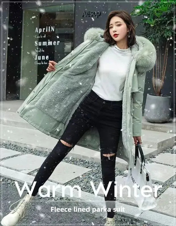 Parka Hiver Femme Oversize Doublée Polaire Manteau Long Style Coréen Grandes Tailles by LSDLBoutique