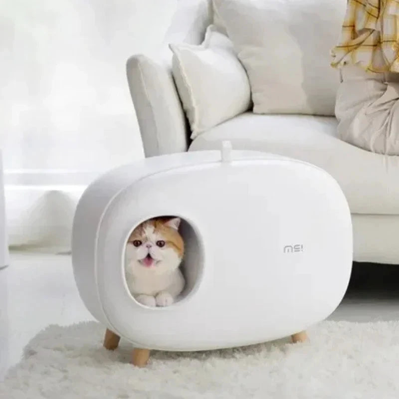 Bac À Litière Pour Chat Makesure Design Fermé Moderne Et Anti Odeurs Pour Hygiène Totale by LSDLBoutique