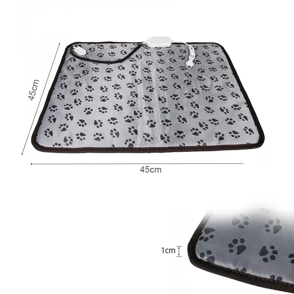 Wasserdichte, beheizbare Haustierdecke, graues Blumenmuster, für Katzen und Hunde