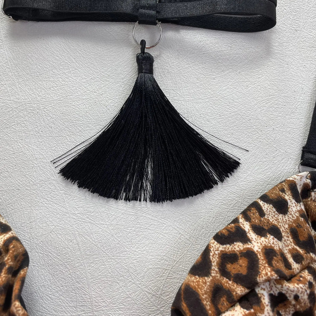 Ellolace Dessous-Set, feiner Satin und Spitze, Rot, 5-teilig