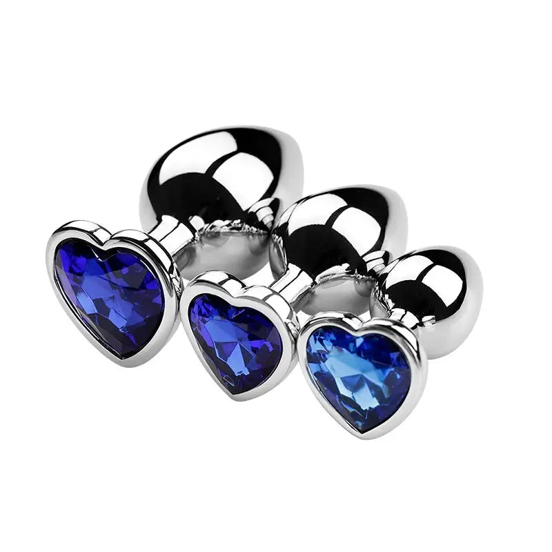Plug anal en métal avec cristal – Set de 3 tailles