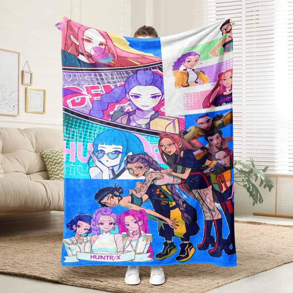 SAJABOYS Couverture Polaire Demon Hunters Motifs Anime Colorés