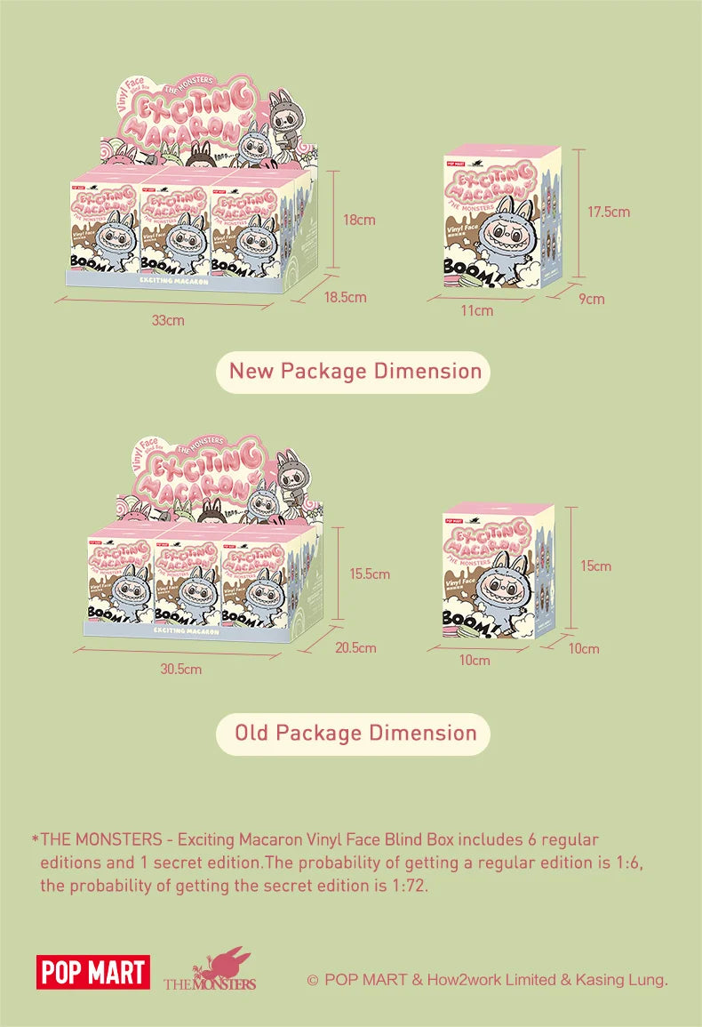 POP MART Die Monster Labubu Macaron Braune Vinylfigur