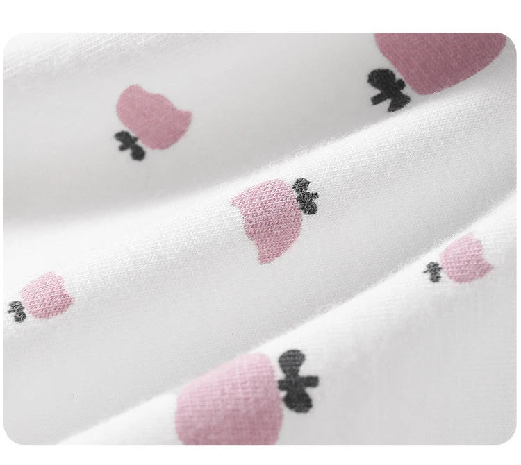 ZJX Ensemble 8 Culottes Femme Coton Respirant Taille Haute Rose Imprimé Coeurs