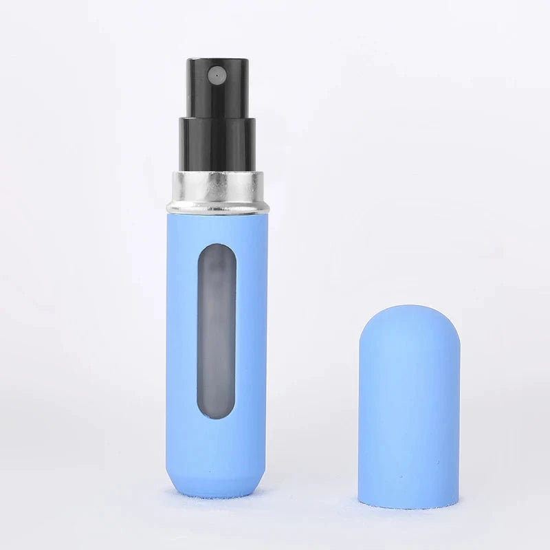 Vaporisateur parfum rechargeable bleu 5 ml avec capuchon; ensemble de 2 pièces