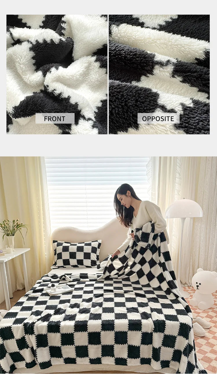 Couverture Polaire Panda Rose et Blanc Polyester Douce