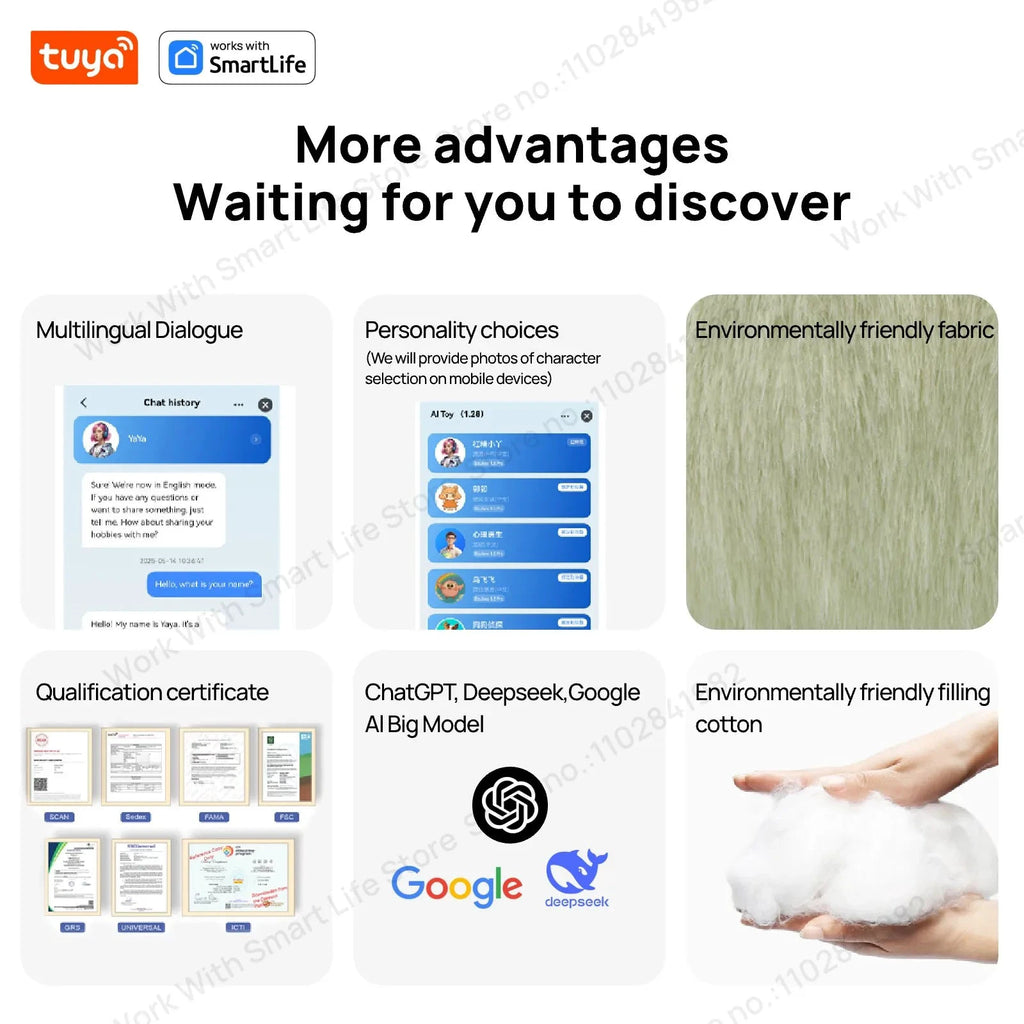 BOBO Grauer Roboter-Plüsch mit KI, LED-Augen und USB-Sprachsteuerung