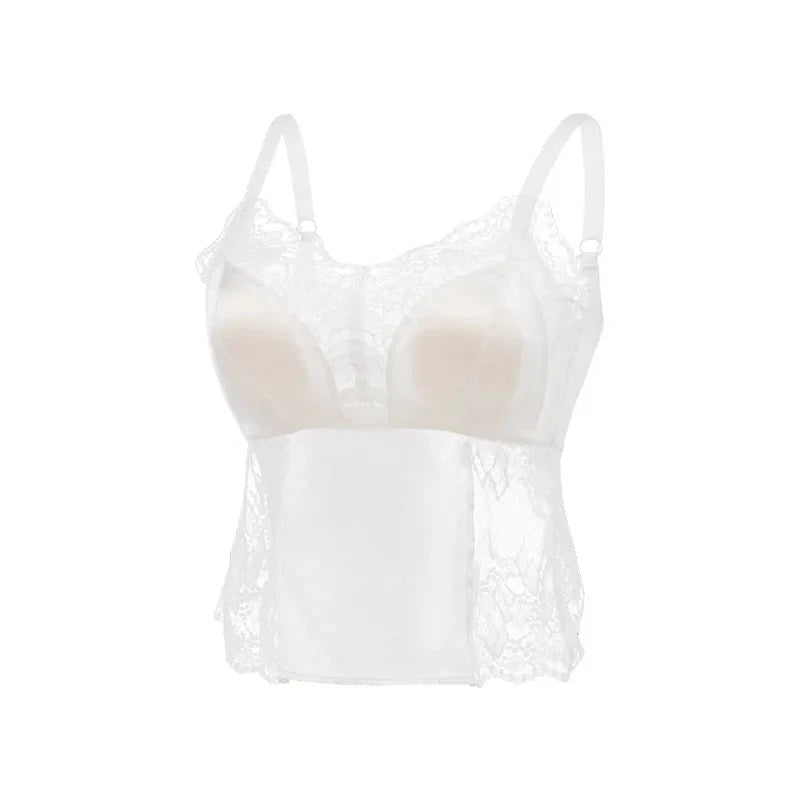 SuyaDream Kabelloser Spitzen-BH mit dünner Polsterung, Schwarz