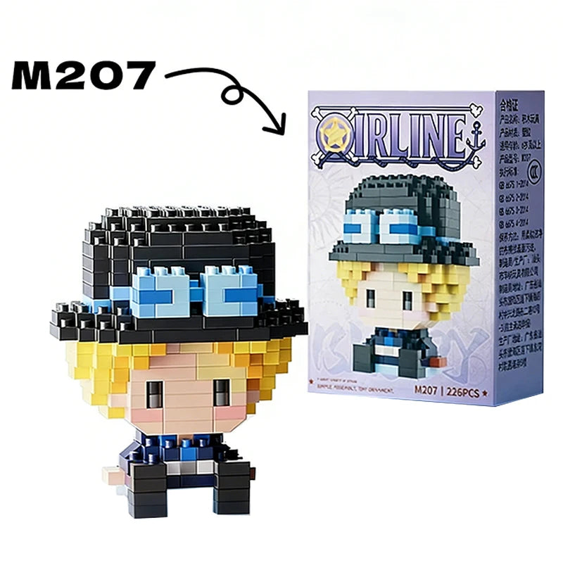 Figurine mini blocs de construction – Personnages One Piece – Anime Building Block Chopper Buggy Zoro Robin