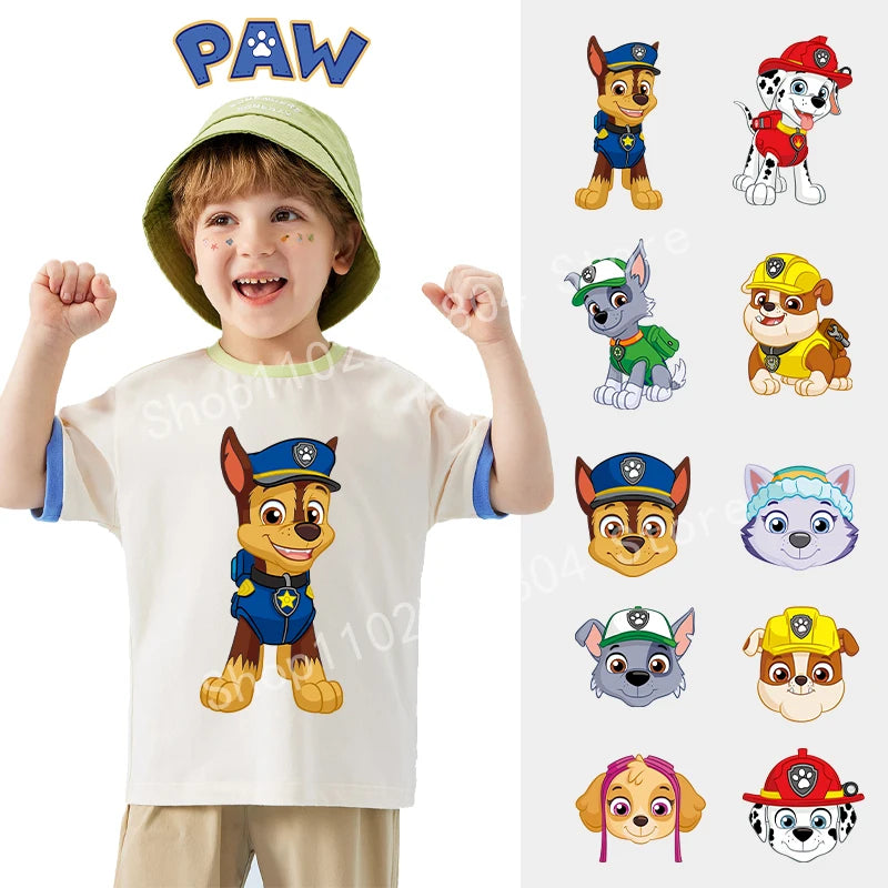 PAW Patrol-Autocollants de vêtements de dessin animé mignons, fer sur des patchs, autocollants de transfert de chaleur Anime Kawaii, cadeau de bricolage cool, fête de vacances by LSDLBoutique.ch