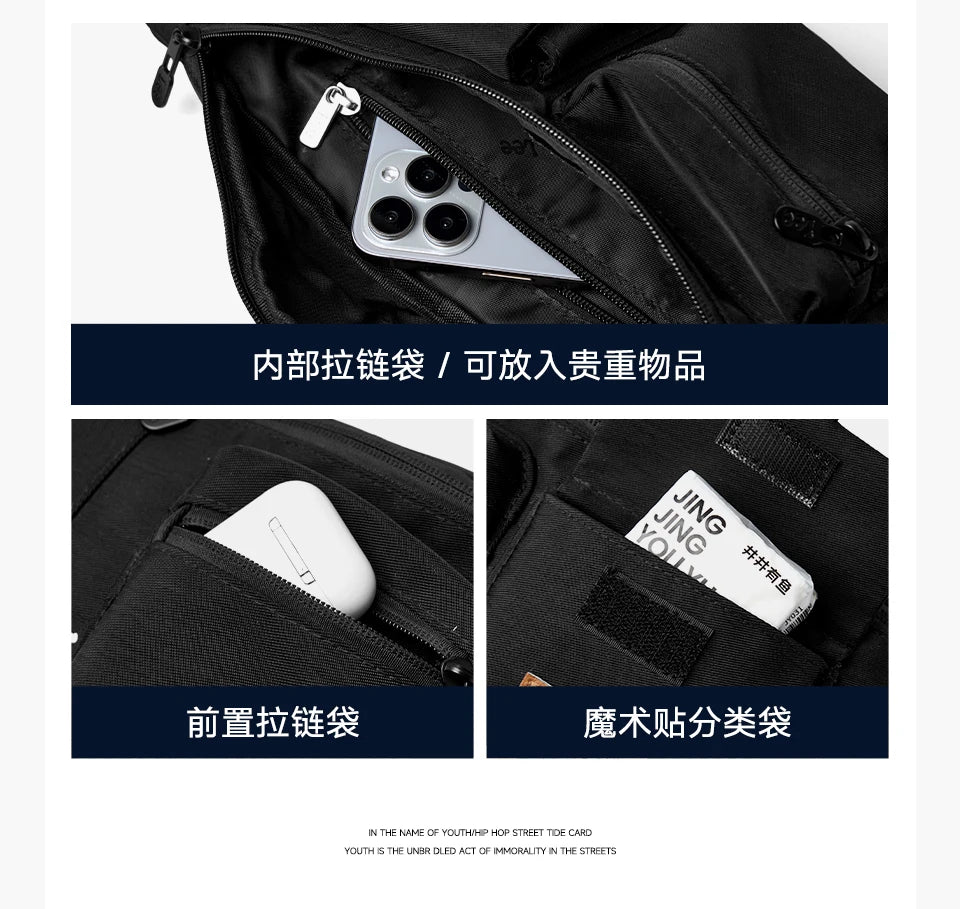 Lee Sac Banane Nylon Noir Étanche Bandoulière Réglable