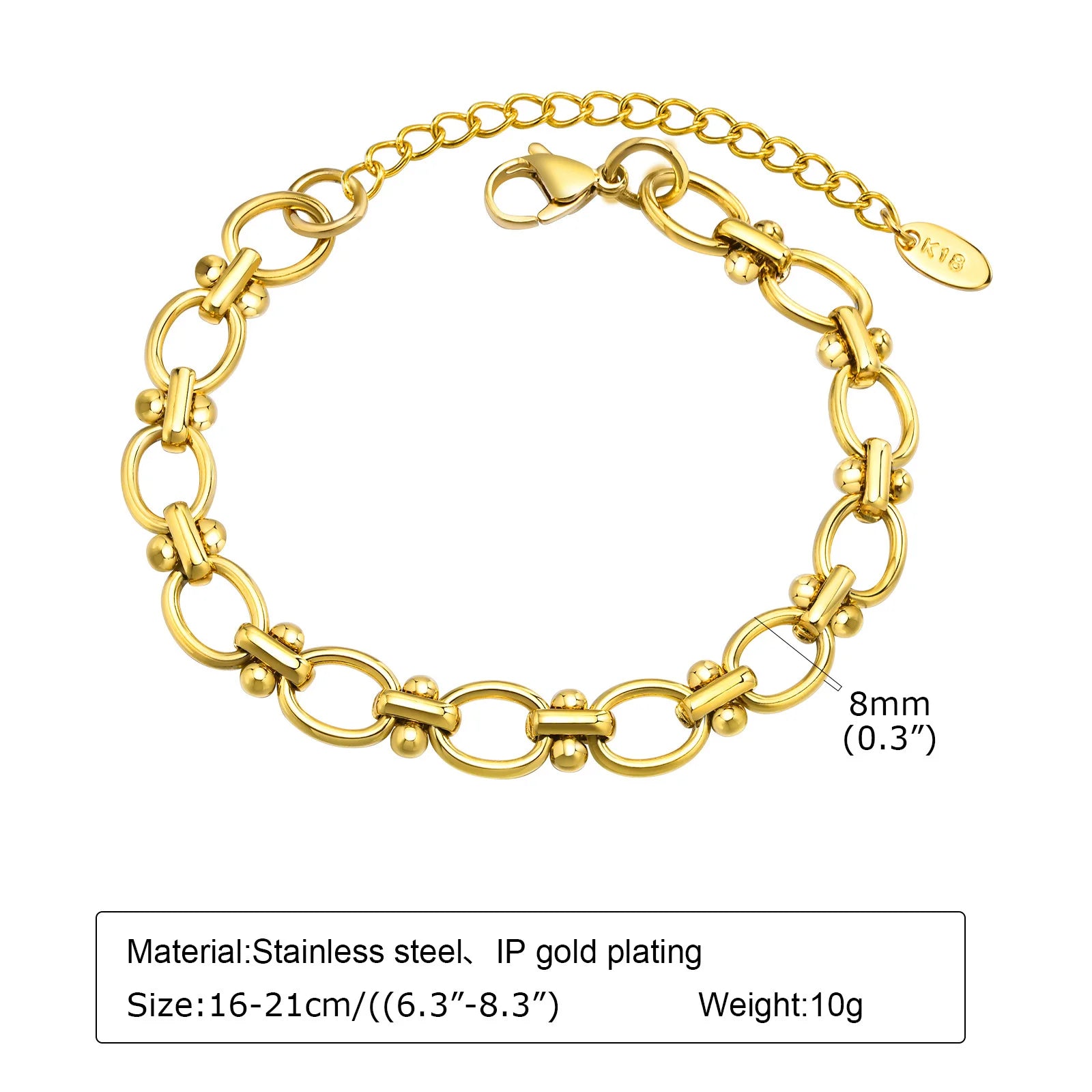 Bracelet trombone réglable – Acier inoxydable
