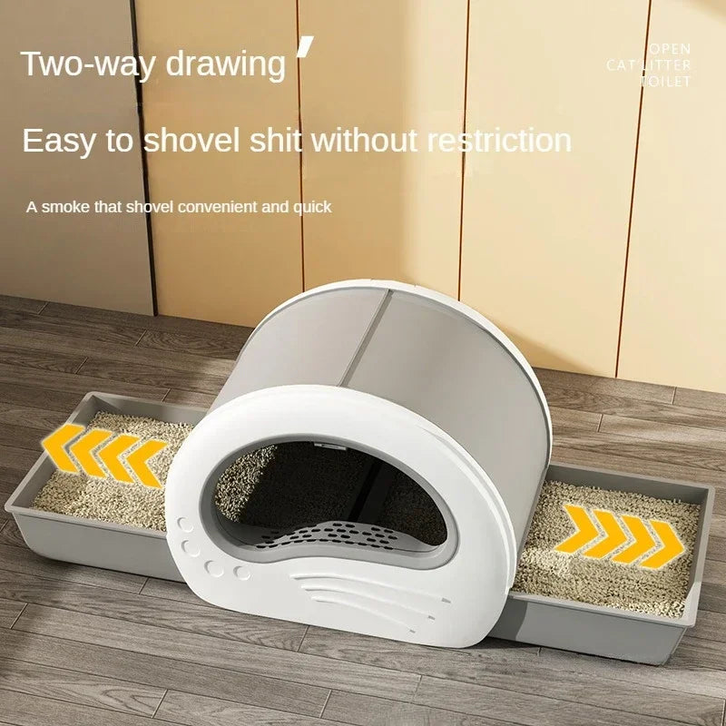 Maison De Toilette XXL Pour Chat Bac À Litière Fermé Avec Double Porte Et Tiroir by LSDLBoutique