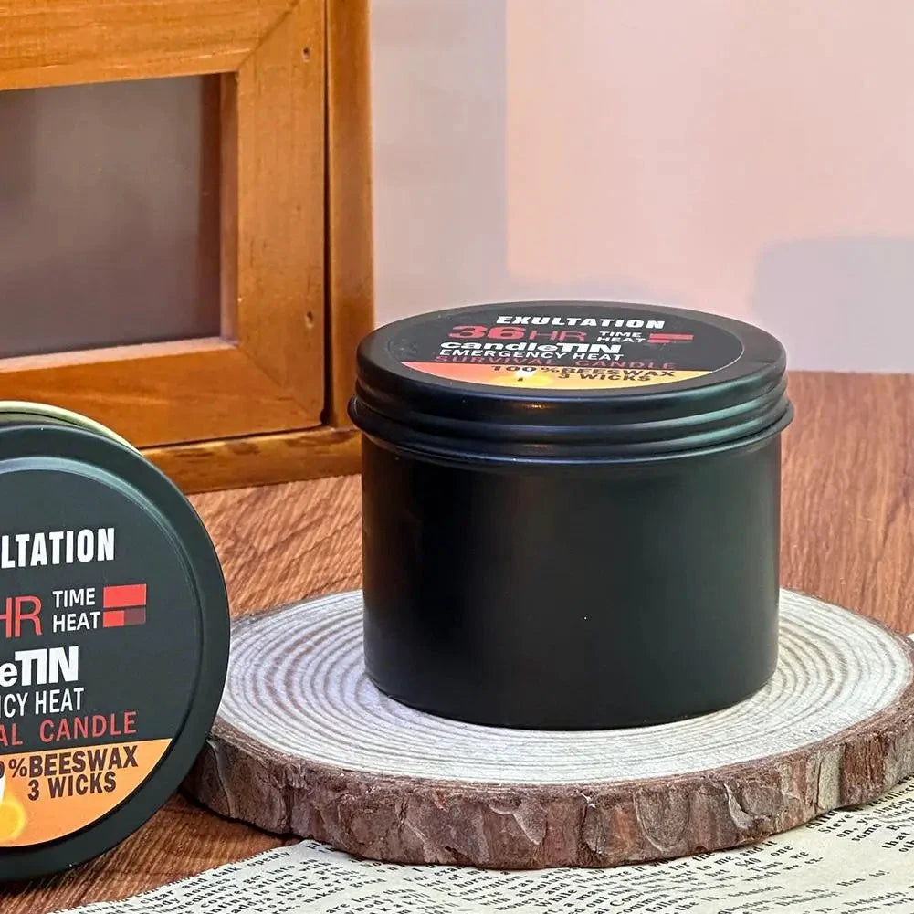 Notfall-Bienenwachskerze, drei Dochte, Pfirsichduft, 36 Stunden Brenndauer