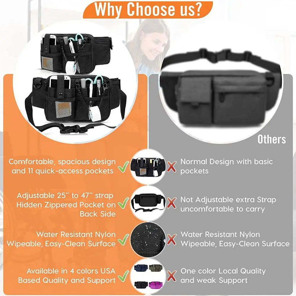 ShanghaiChoice Sac Banane Infirmière Polyester Grande Capacité Réglable