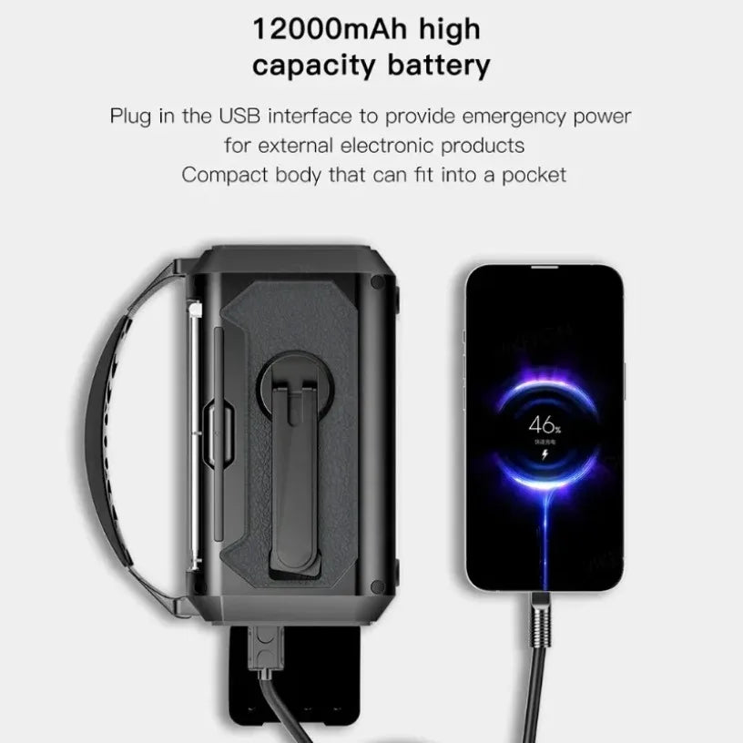 Radio De Secours Solaire 12000mAh AM FM NOAA Avec Lampe Recharge USB Pour Randonnée Camping Et Urgence by LSDLBoutique