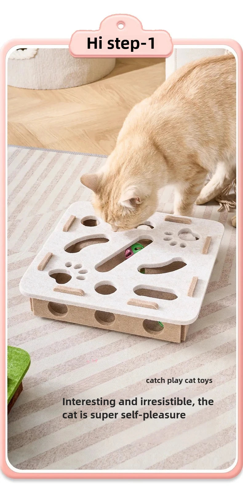 PetLai Jouet Labyrinthe En Feutre Boules Cloche Coloré