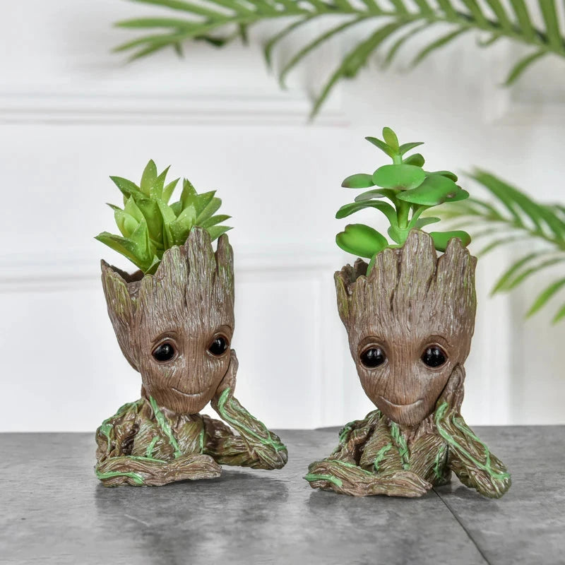 Groot Miniatur-Blumentopf aus braunem Kunststoff für Pflanzen