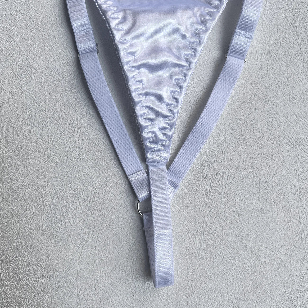 Ellolace Dessous-Set, feiner Satin und Spitze, Rot, 5-teilig