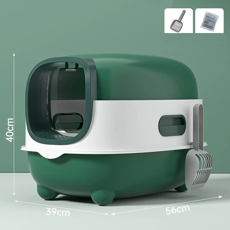 Bac À Litière Pliable Pour Chat Fermé Anti Odeurs Design Double Porte Hygiène Confort Jusqu À 7 Kg by LSDLBoutique