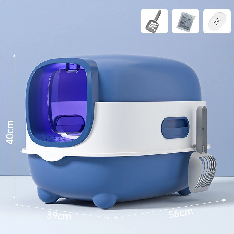 Bac À Litière Pliable Pour Chat Fermé Anti Odeurs Design Double Porte Hygiène Confort Jusqu À 7 Kg by LSDLBoutique