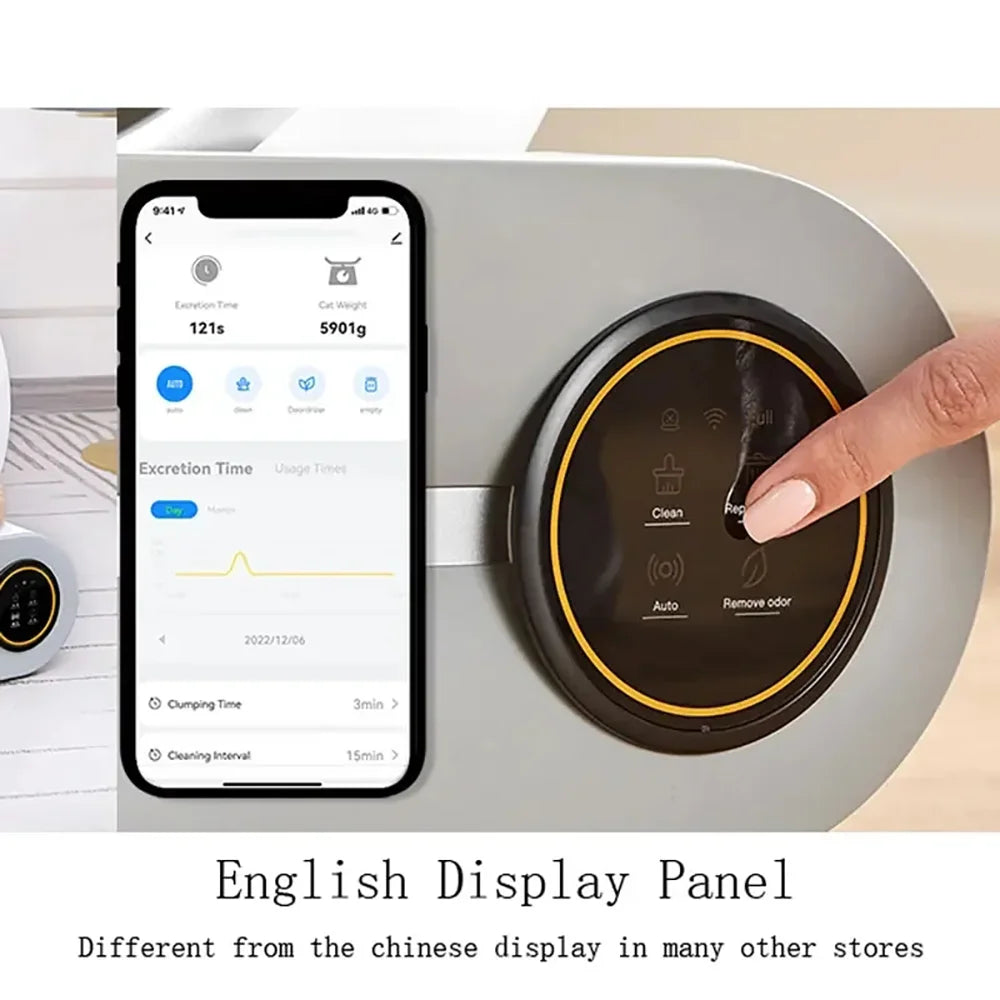 Maison de Toilette Autonettoyante Pour Chat 65L Connectée et Fermée Avec Nettoyage Automatique et Grande Capacité by LSDLBoutique