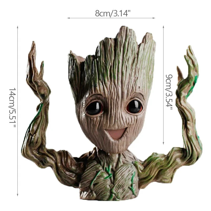 Groot Miniatur-Blumentopf aus braunem Kunststoff für Pflanzen