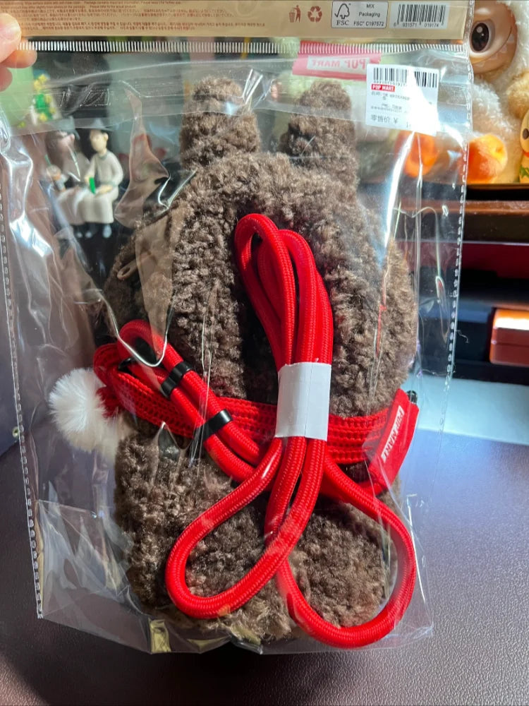 Pop Mart Labubu Die Monster Plüsch-Schultertasche, braun