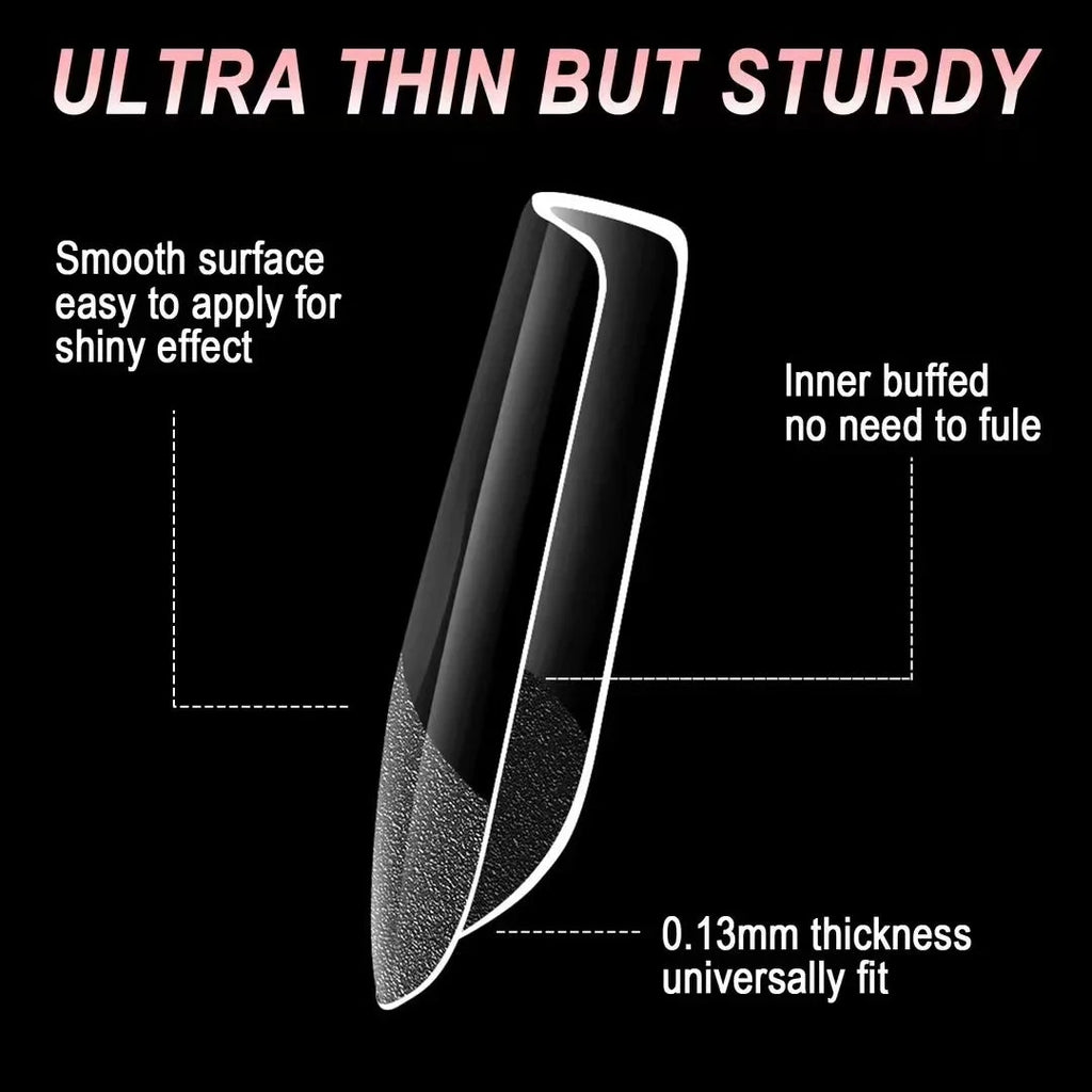 600 pièces pointes d'ongles en Gel souple, pointes d'ongles en acrylique transparent demi-matte pointes de faux ongles pré-forme pour outils de manucure d'extension d'ongle by LSDLBoutique.ch