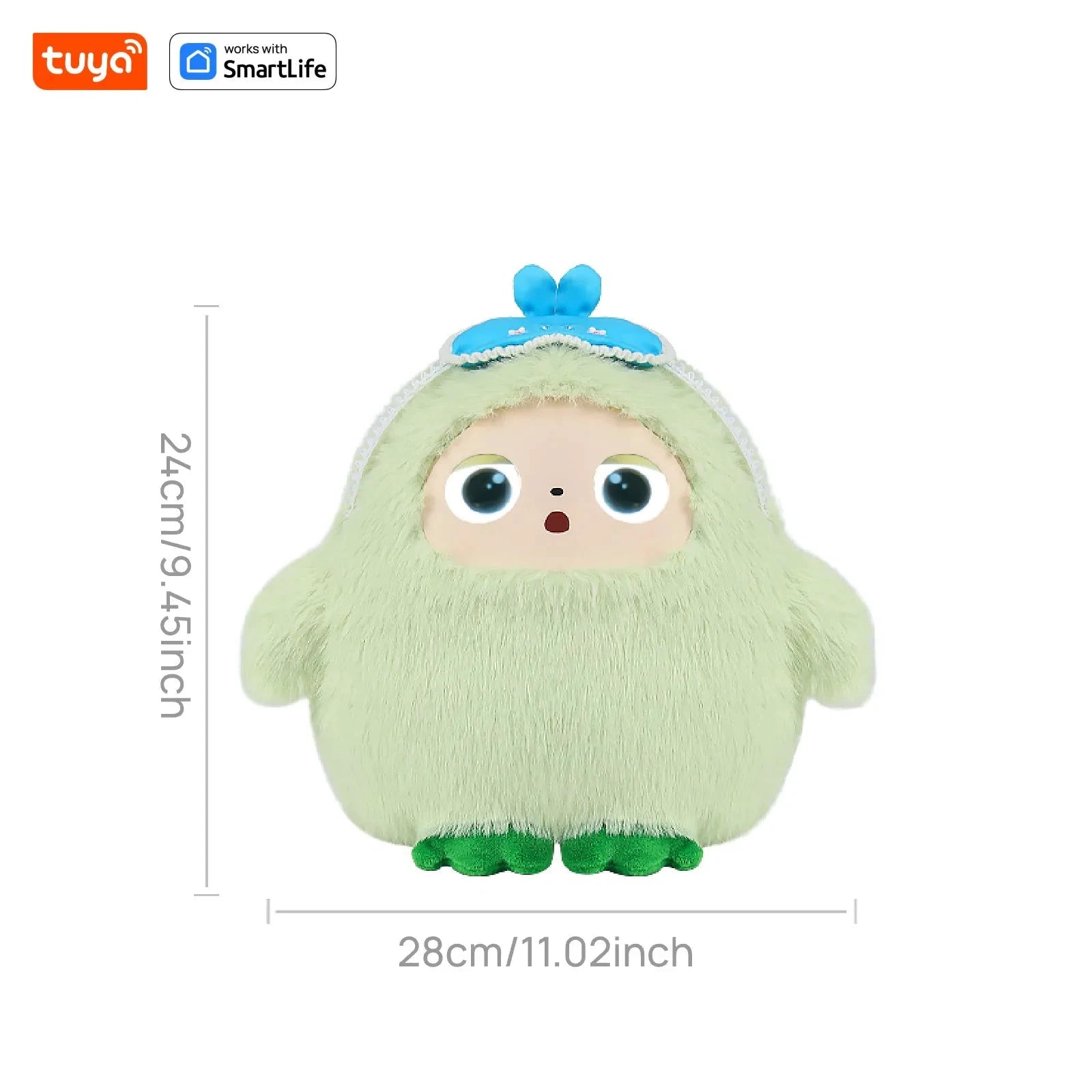 BOBO Grauer Roboter-Plüsch mit KI, LED-Augen und USB-Sprachsteuerung