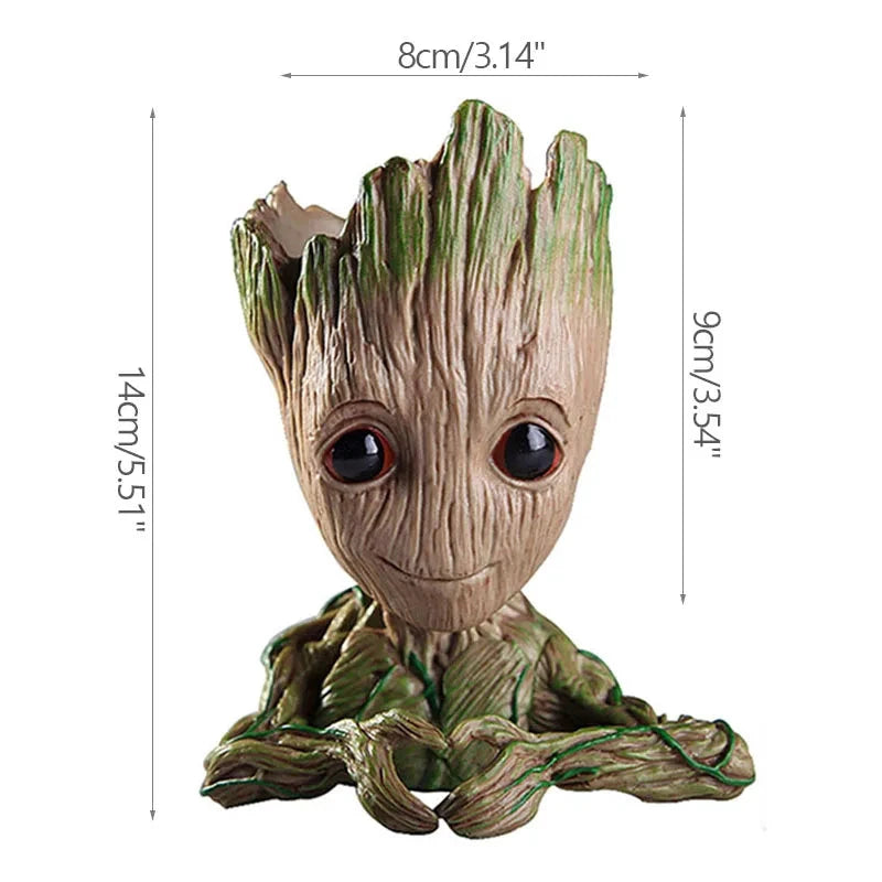 Groot Miniatur-Blumentopf aus braunem Kunststoff für Pflanzen