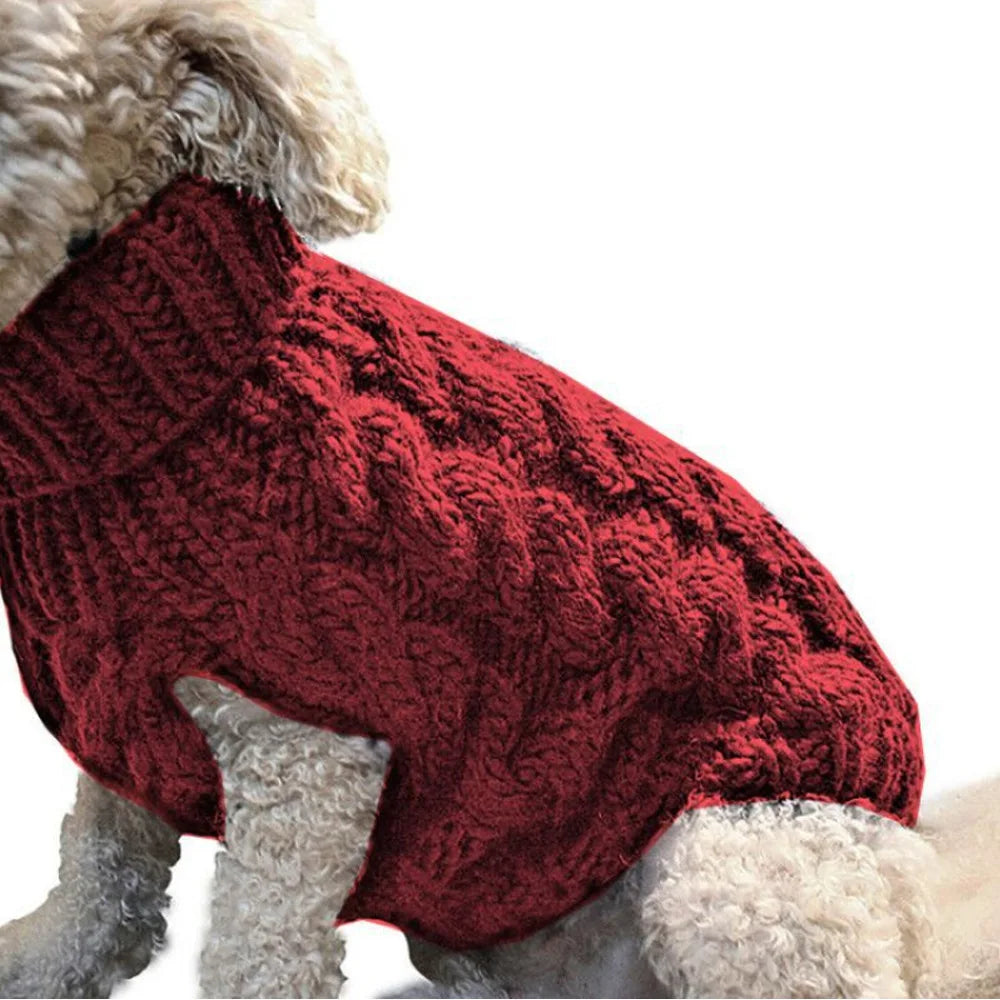 Pull Pour Chien Tricot Torsadé Automne Hiver Chaud Doux