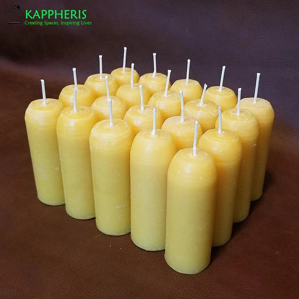 KAPPHERIS Handgefertigte, unparfümierte Bienenwachskerze