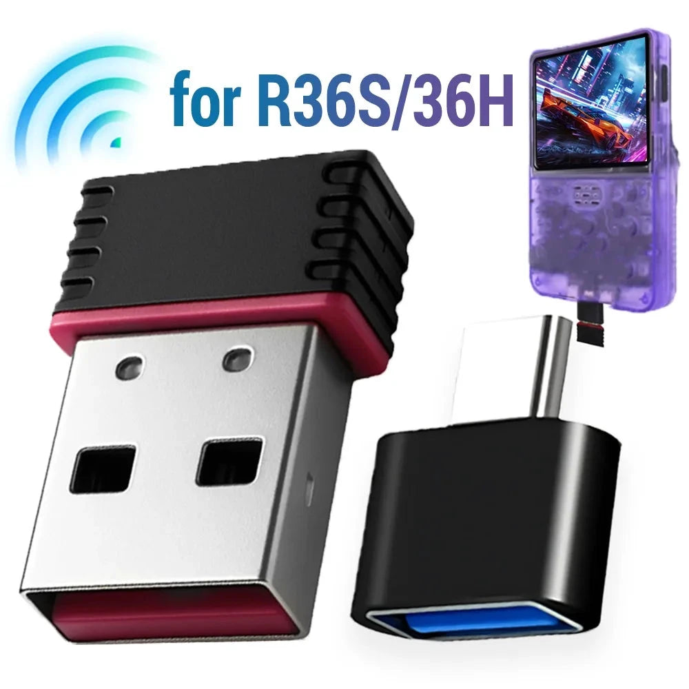 Adaptateur WiFi USB + OTG Type-C pour console R36S/R36H