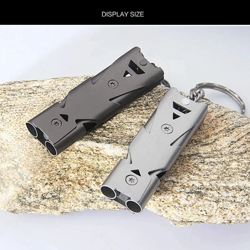 Sifflet De Survie Double Tube 180 Décibels Inox Étanche Léger Pour Randonnée Camping Urgence by LSDLBoutique