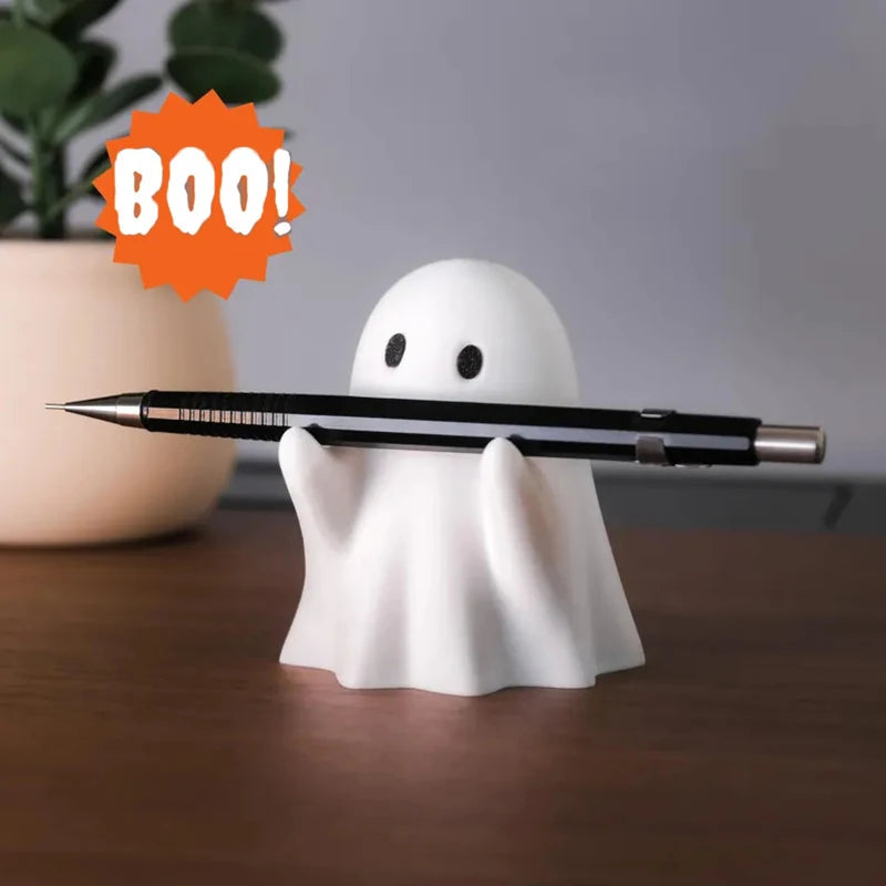 Ghost Pencil Holder – Decorative White Desk Organizer