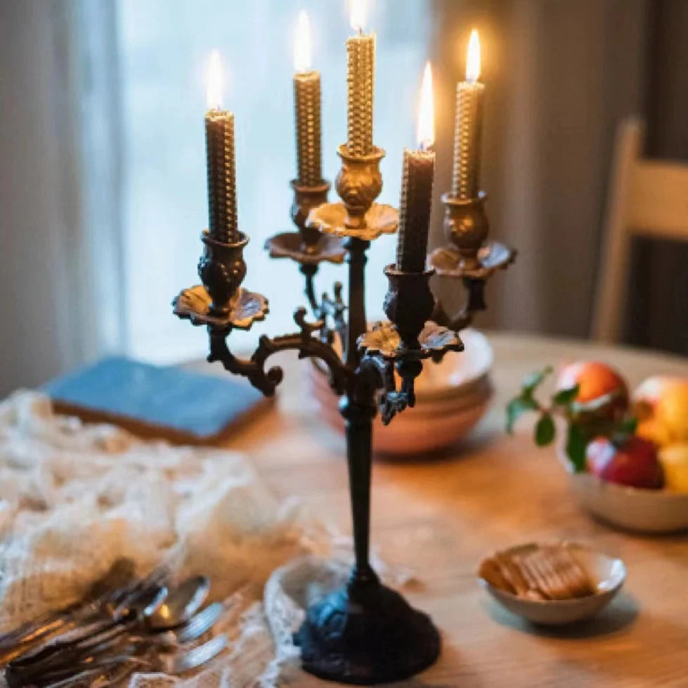 Konische Bienenwachskerzen, Bienenwabenmuster, Beige, handgefertigt