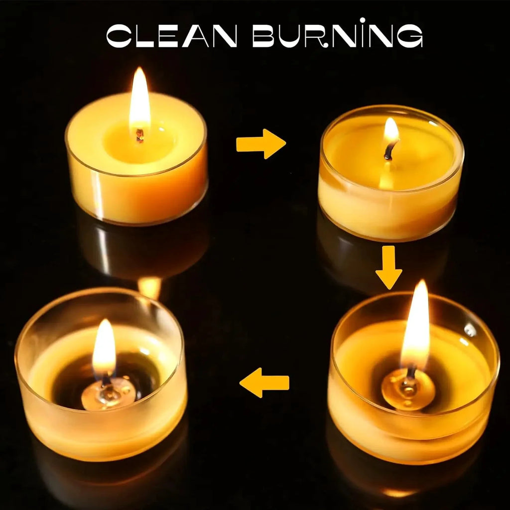 Handgefertigtes Teelicht aus Bienenwachs, rauchfrei