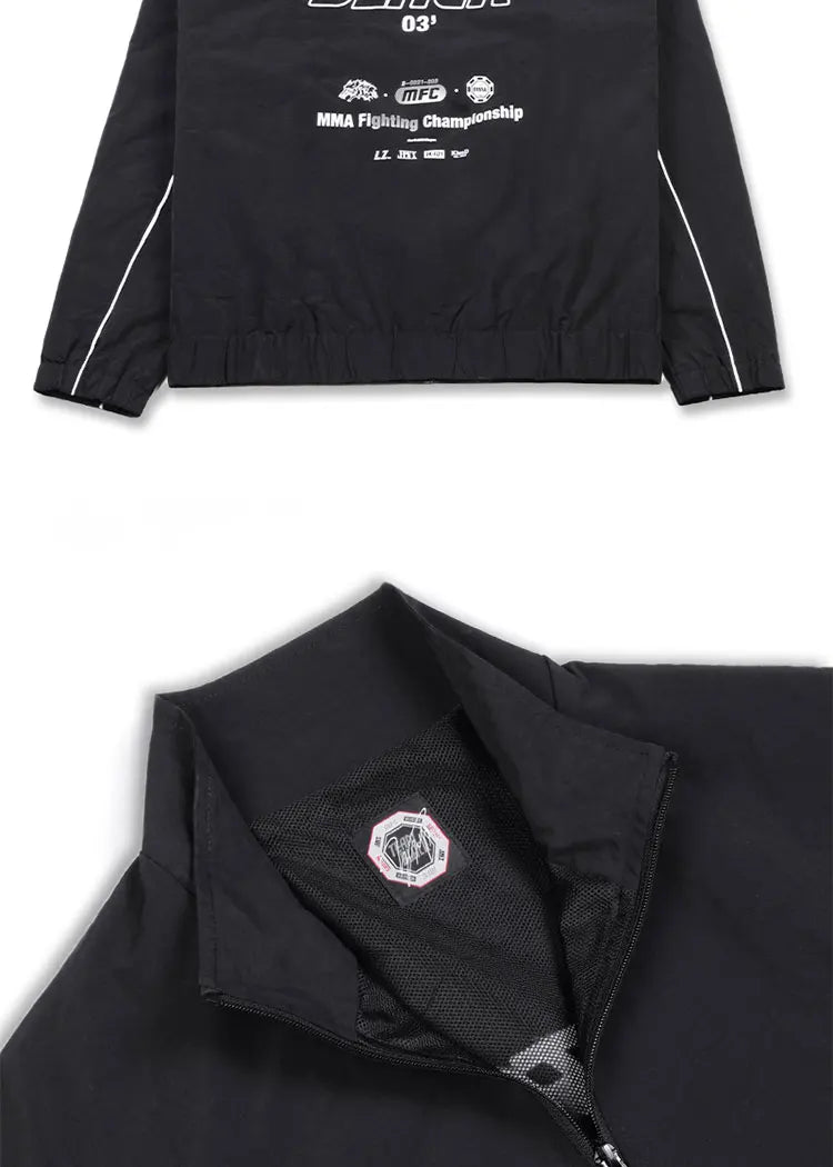 Veste Coupe-Vent Unisexe Zippée Sport Style Loose En Tissu Tatting Avec Col Montant by LSDLBoutique