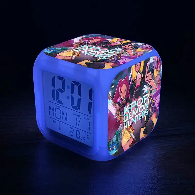 Nouveau KPop chasseurs de démons Mira Jinu Zoey dessin animé mignon réveil étudiant chevet veilleuse horloge électronique ornement décoratif by LSDLBoutique.ch