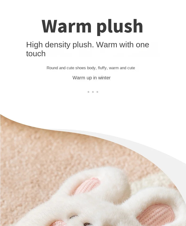 Mo Dou Pantoufles Imperméables en Peluche Unisexe Hiver