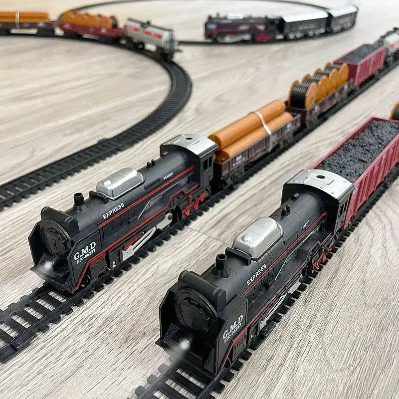 Ensemble de Train électrique avec lumières, modèle de Train de Locomotive avec entraîneur de passagers/voiture de chargement et pistes, cadeaux d'anniversaire et de noël pour enfants by LSDLBoutique.ch