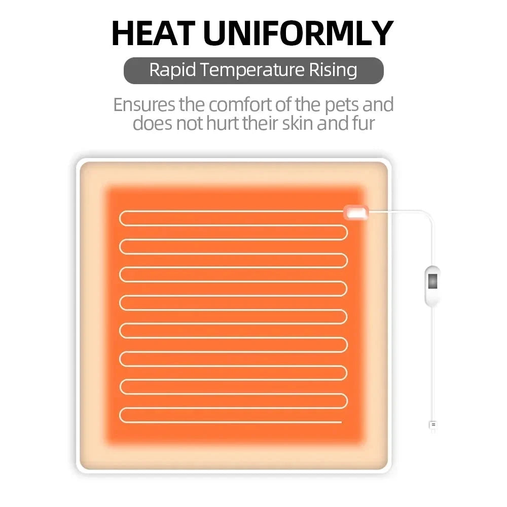 Wasserdichte, beheizbare Haustierdecke, graues Blumenmuster, für Katzen und Hunde