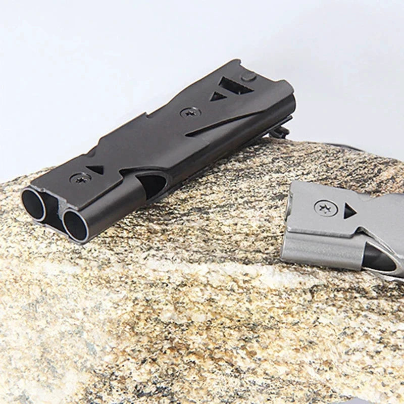 Sifflet De Survie Double Tube 180 Décibels Inox Étanche Léger Pour Randonnée Camping Urgence by LSDLBoutique