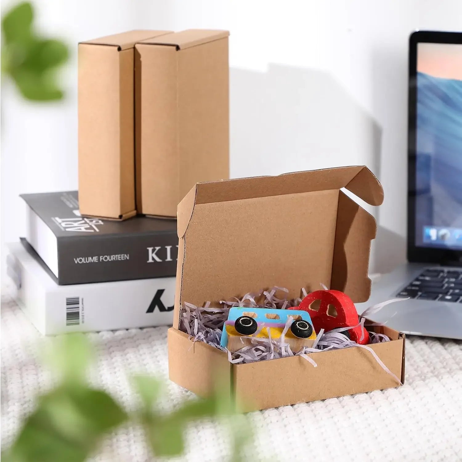 Versandkartons aus brauner Wellpappe, Packungen 5, 10 oder 20